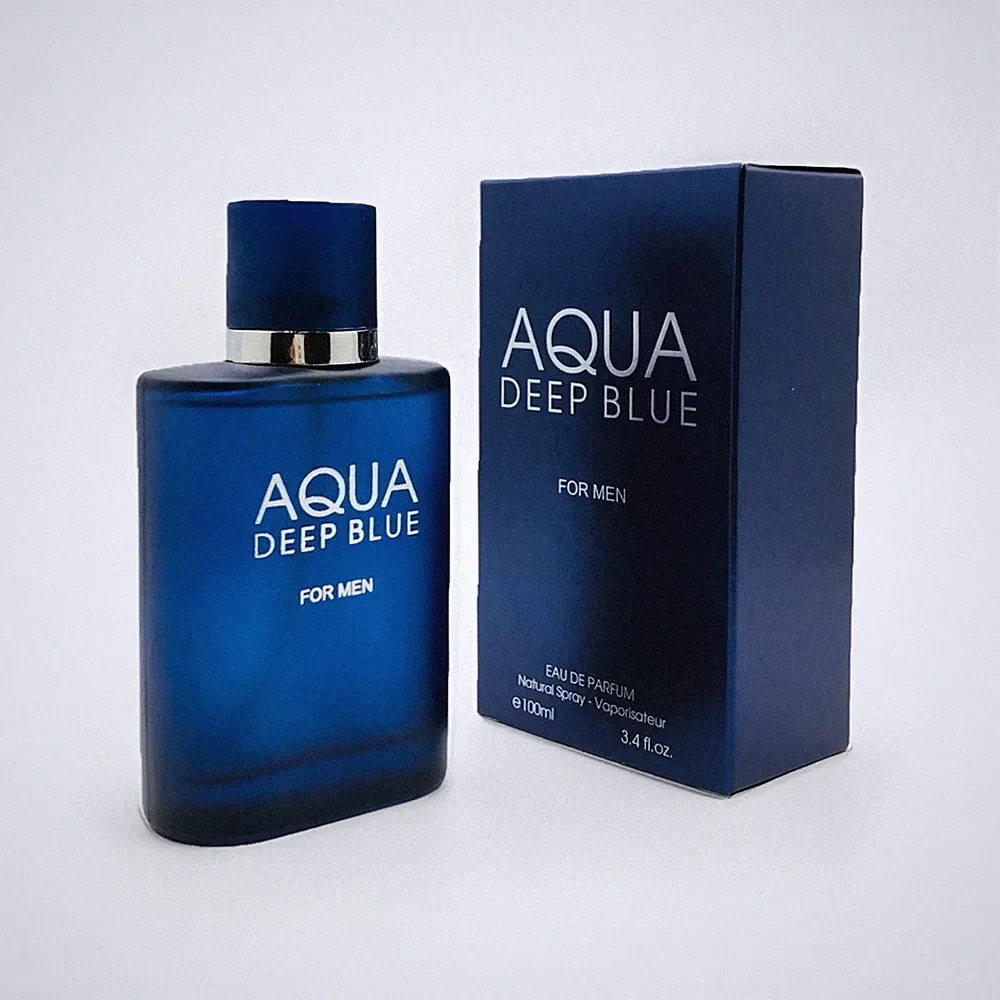 Aqua Deep Blue Men Cologne EDP Spray 3.4 oz 100 ml Fresh Aquatic Sea Fragrance
