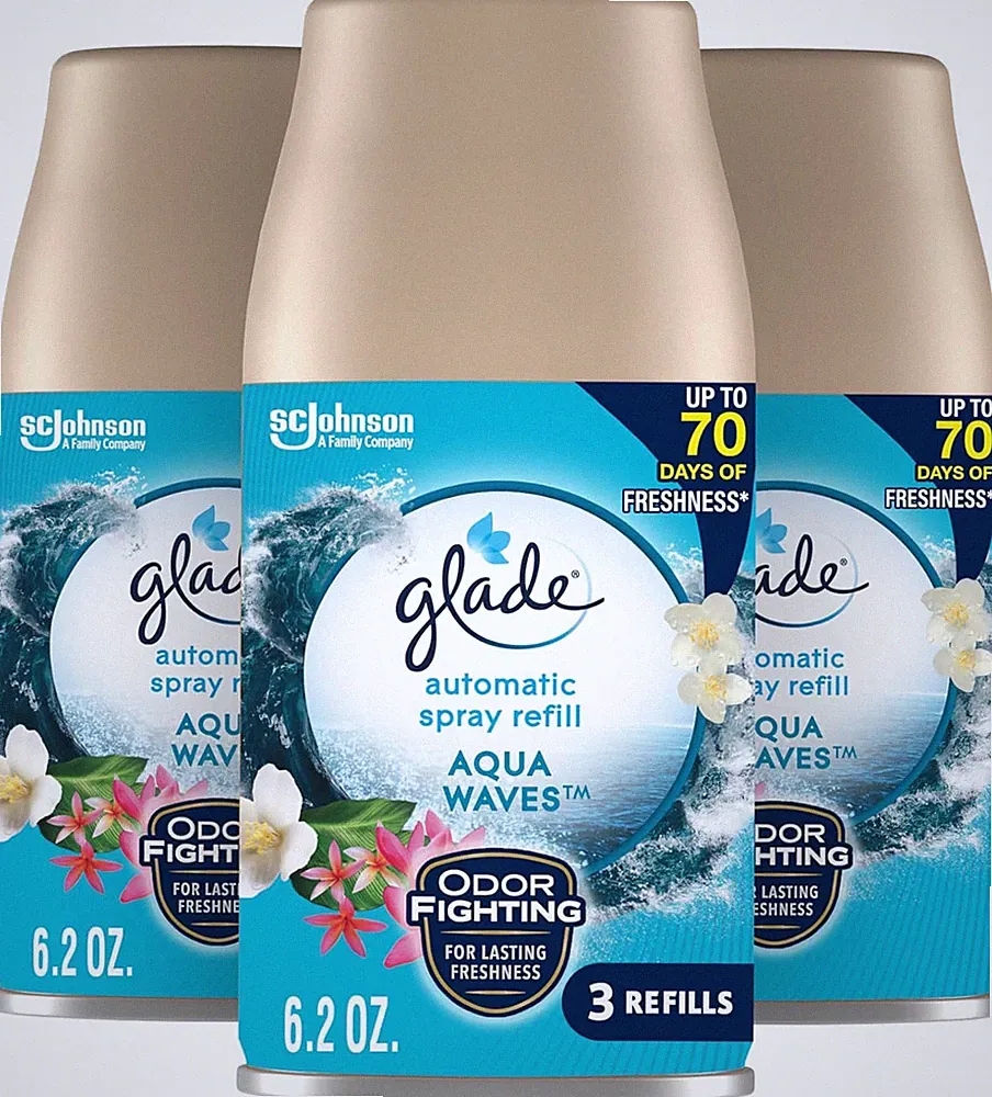 Automatic Spray Refill, Air Freshener for Home and Bathroom, Aqua Waves, 6.2 Oz