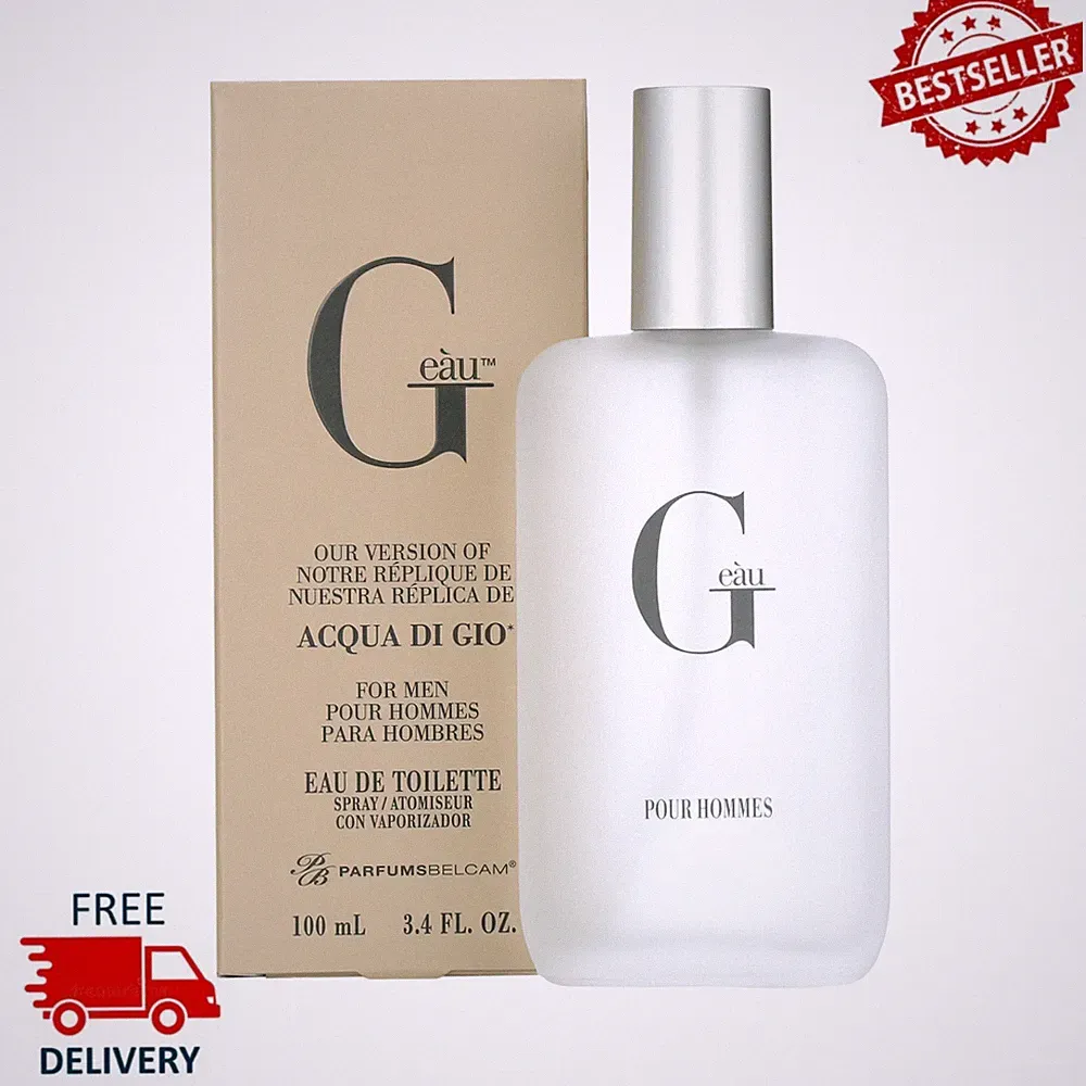 Belcam G Eau Men's Eau De Toilette Spray, Fresh Aquatic Scent, 3.4 fl oz New