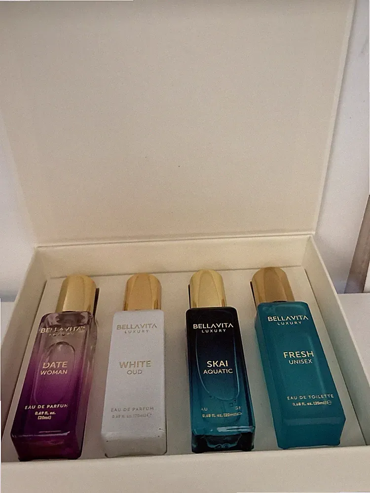 Bellavita Luxury Perfume Gift Set Spray 4x20ml Date Woman White Oud Skai Aquatic