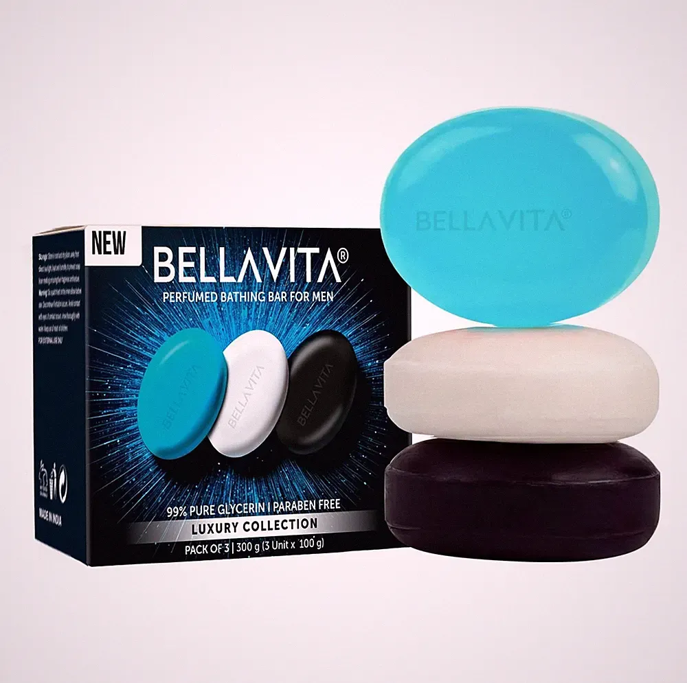BELLAVITA Perfume Body Bar Soap Bar for Men 3 x 100Gm with Pure Glycerin