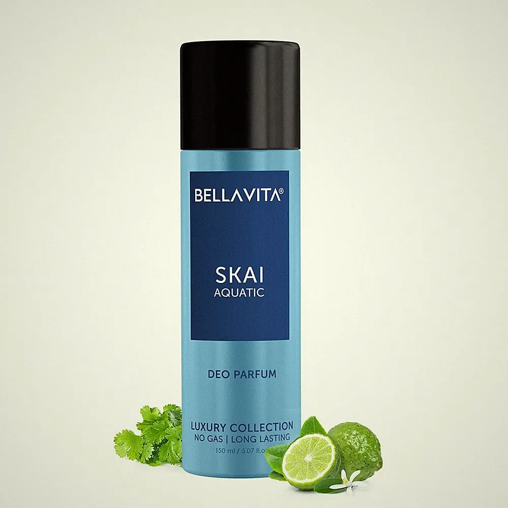 BELLAVITA SKAI Aquatic Body Parfum Spray Long Lasting Unisex Fresh Musk 150ml