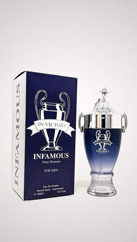 IN-VICTORY INFAMOUS POUR HOMME designer 3.4 oz EDP cologne spray