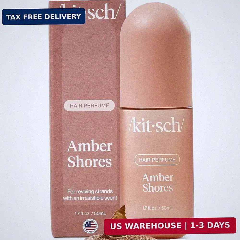 Kitsch Hair Perfume Body Mist Amber Shores 50ml Woody Aquatic Scent Clean