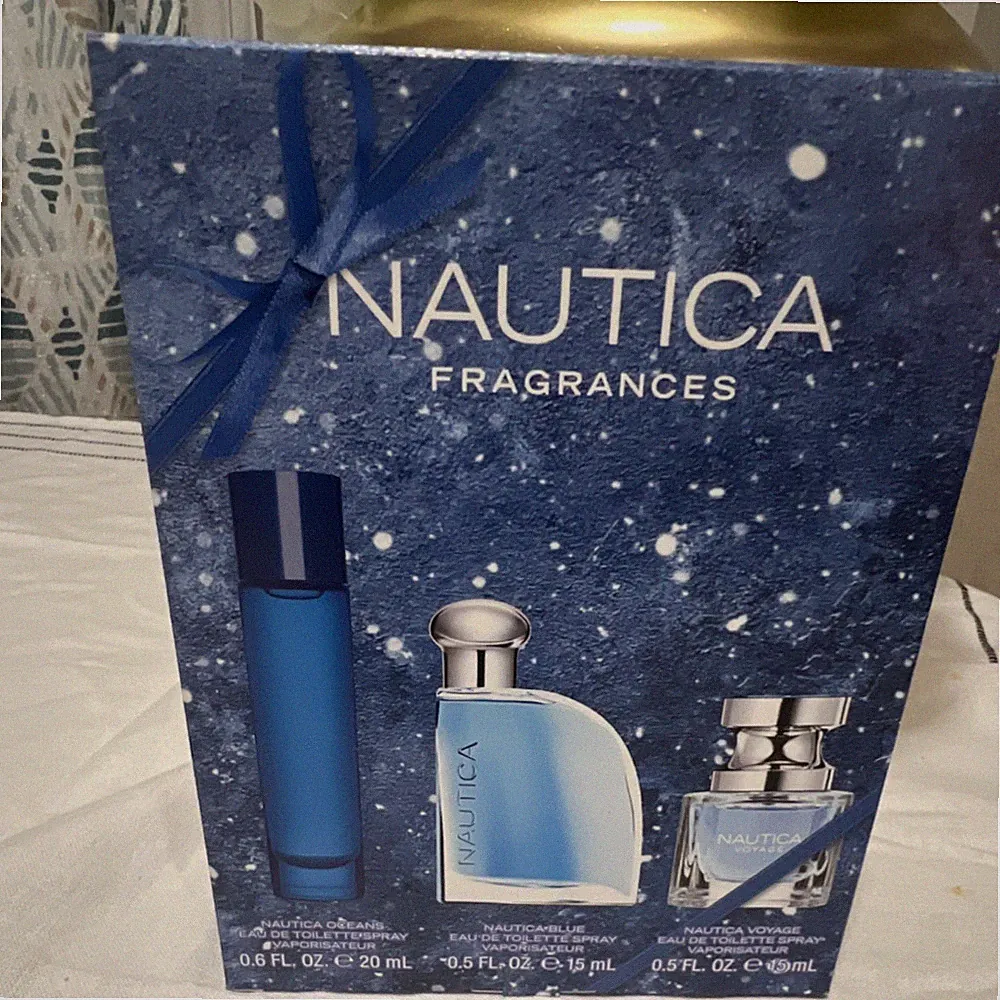 Nautica Fragrances Gift Set for Men Oceans Blue Voyage EDT 3-Piece Travel Size