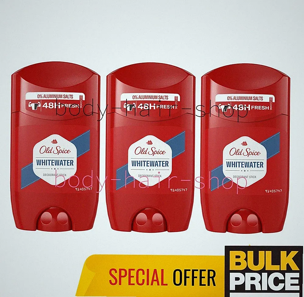 Old Spice Whitewater Stick Deodorant 48H Odor Protection Aquatic Scent 3-Pack