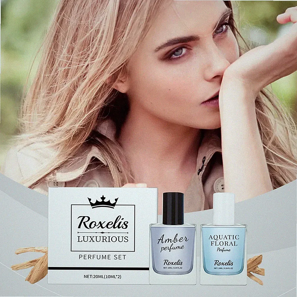 Two Scent Eau de Toilette Gift Set with Amber and Aquatic Floral Fragrance Notes